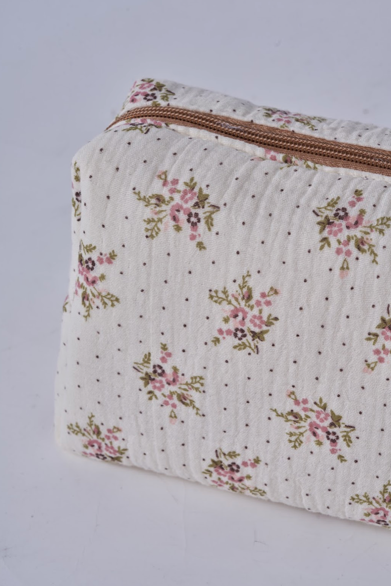 Embroidered Duffle & Pouch- Baby Breath