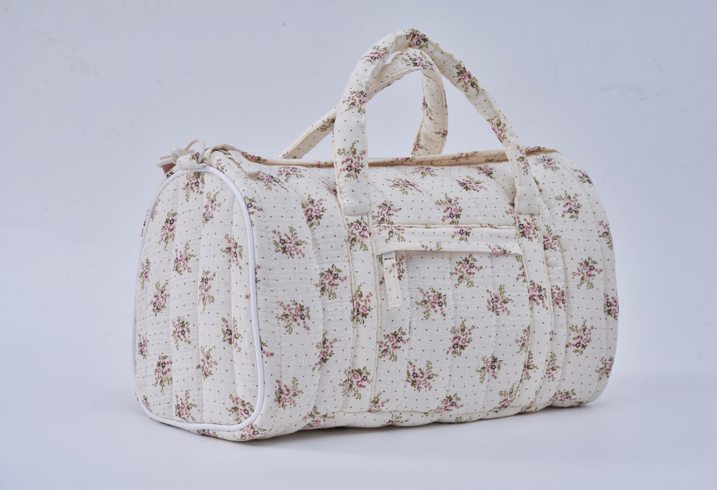 Embroidered Duffle Bag- Gray