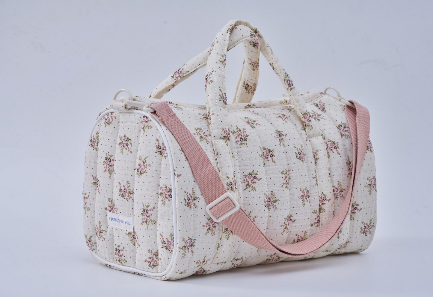 Embroidered Duffle Bag- Gray