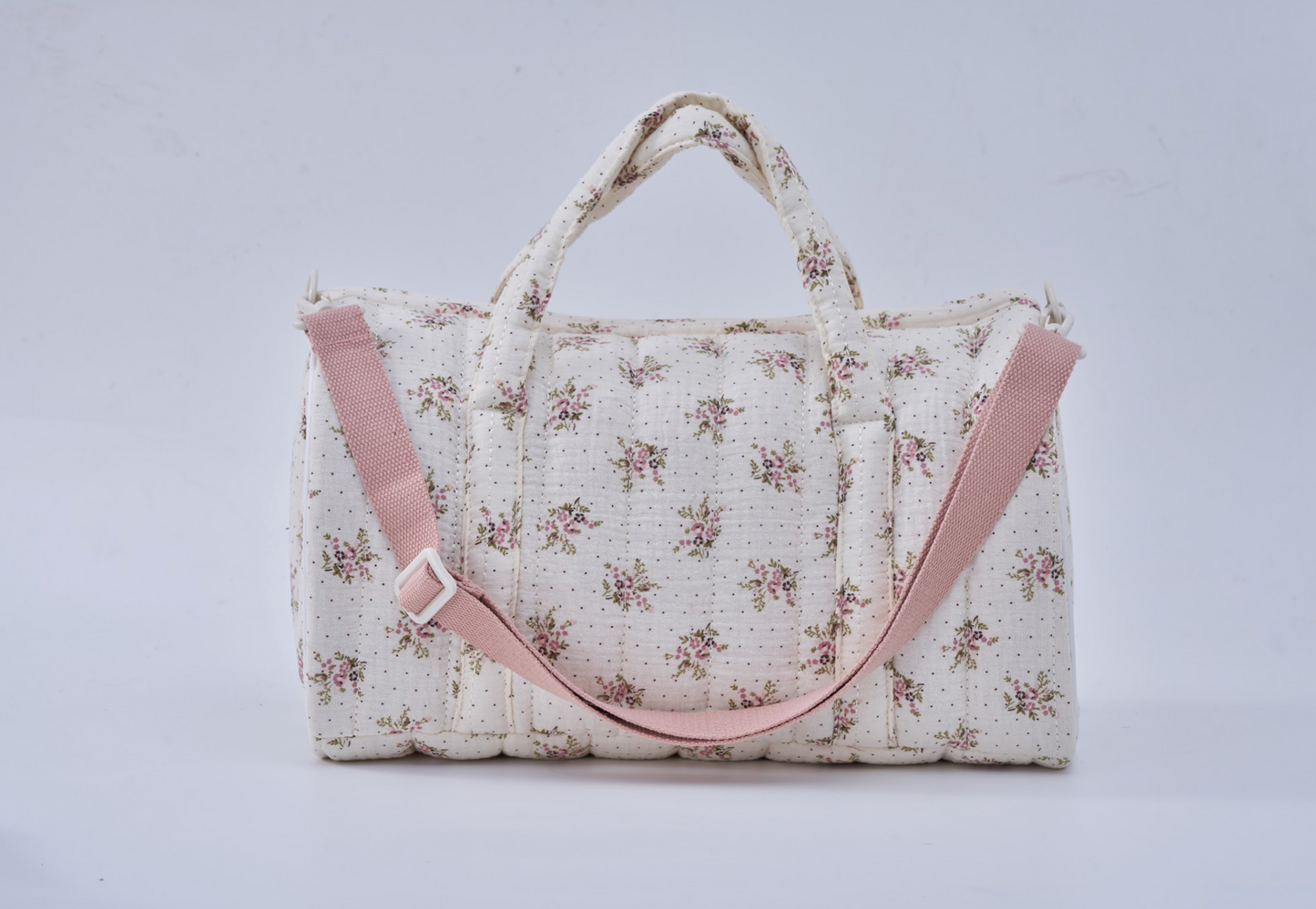 Embroidered Duffle Bag- Gray