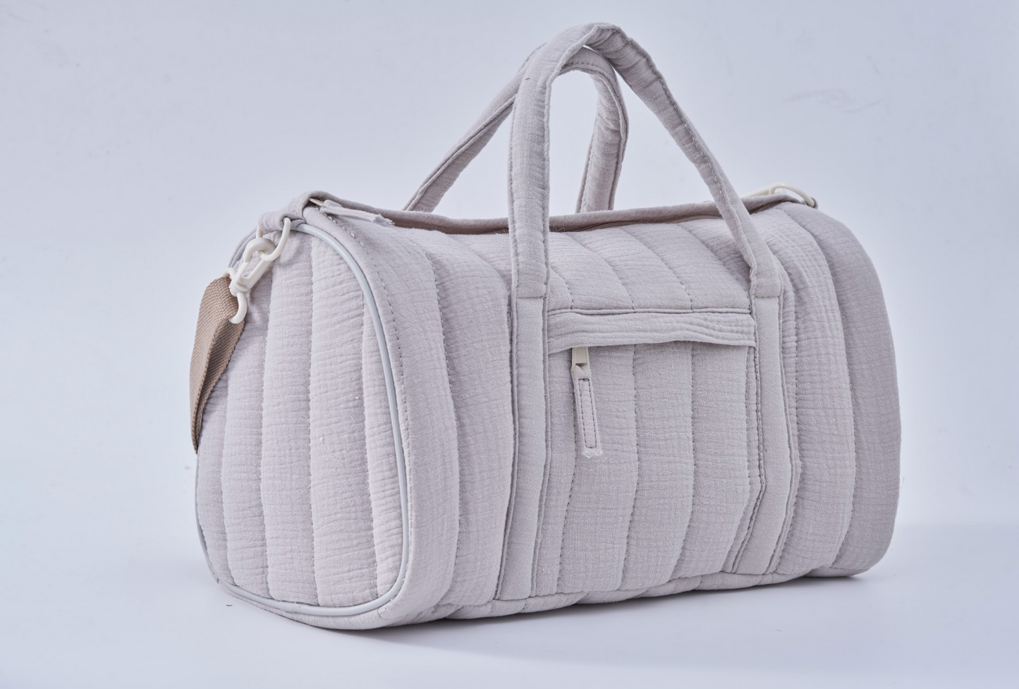 Embroidered Duffle Bag- Gray
