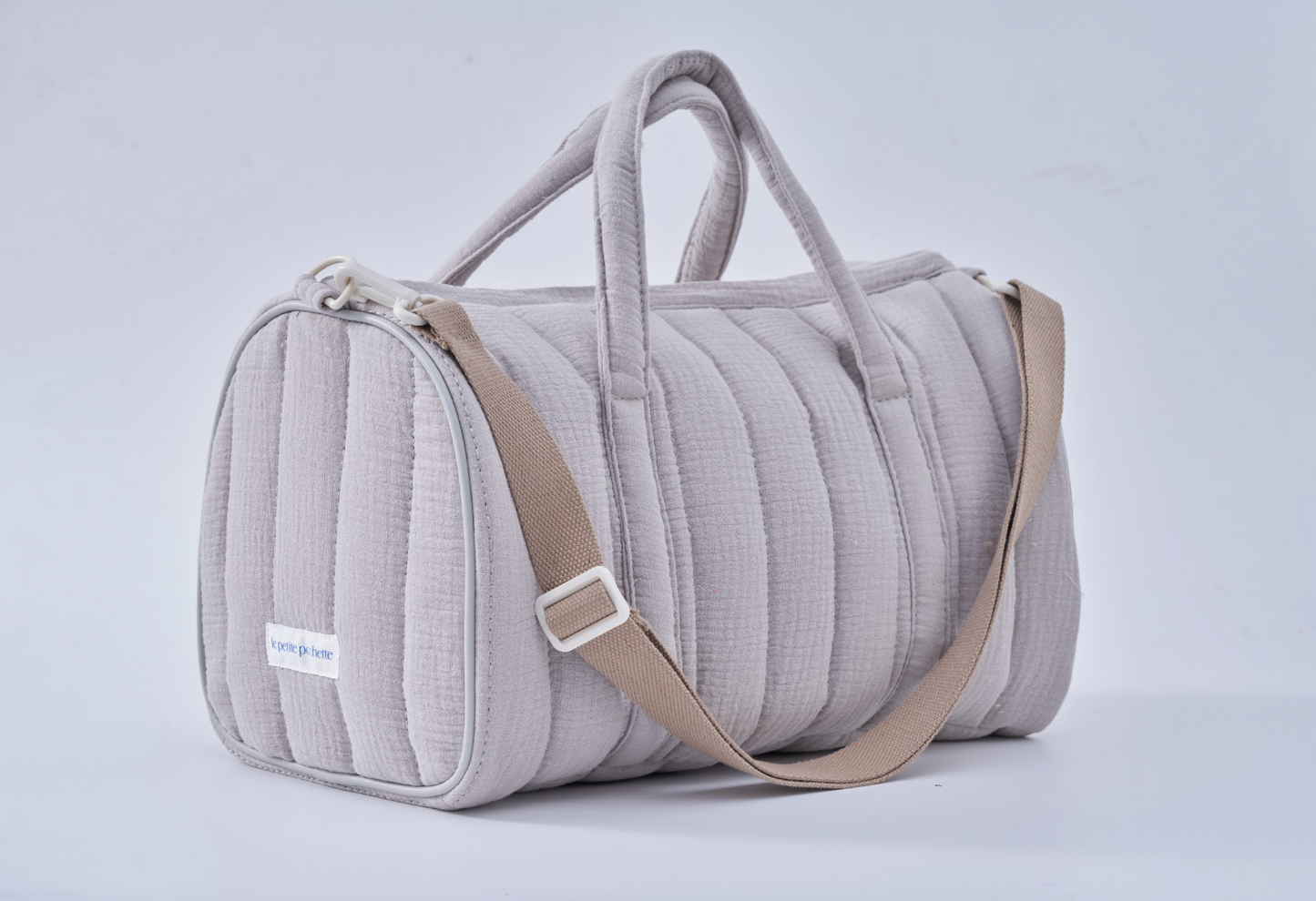 Embroidered Duffle Bag- Gray