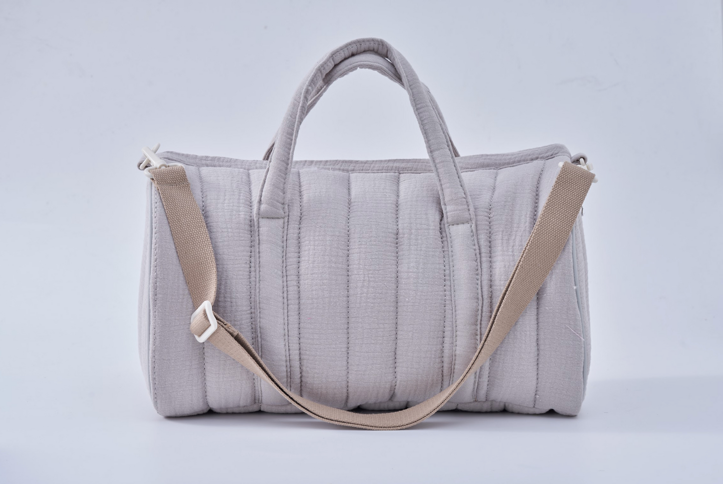 Embroidered Duffle Bag- Gray