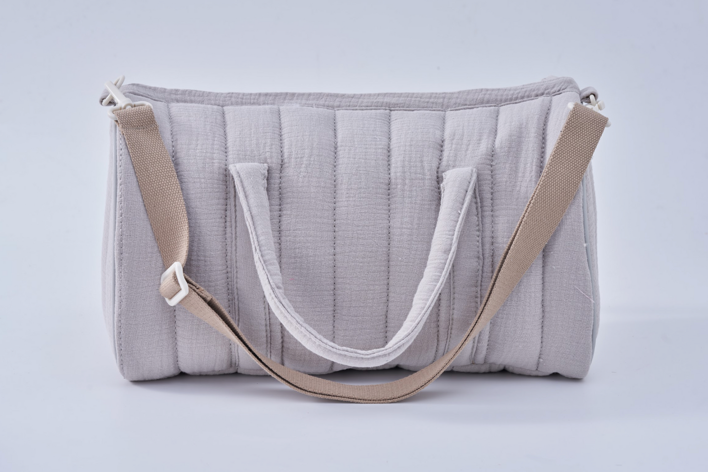 Embroidered Duffle Bag- Gray