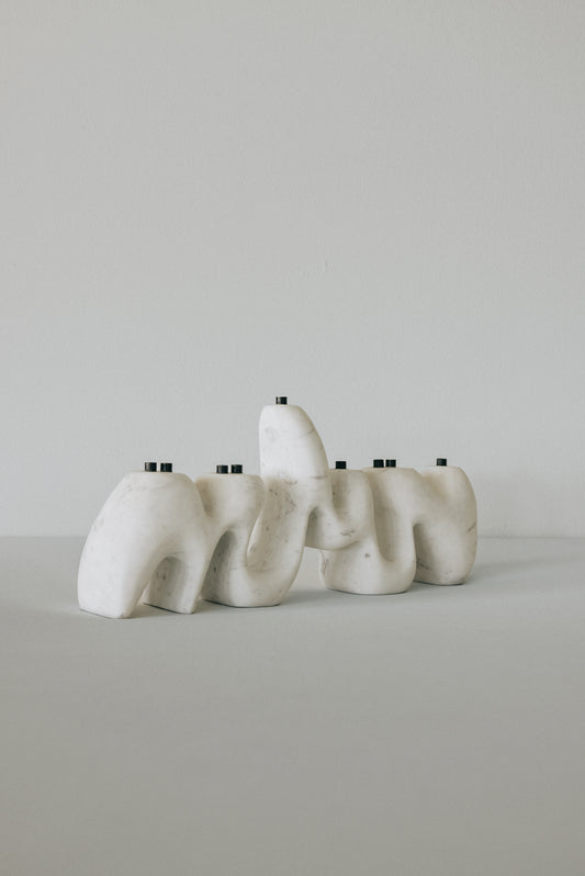 Volakas Marble Menorah Sculpture