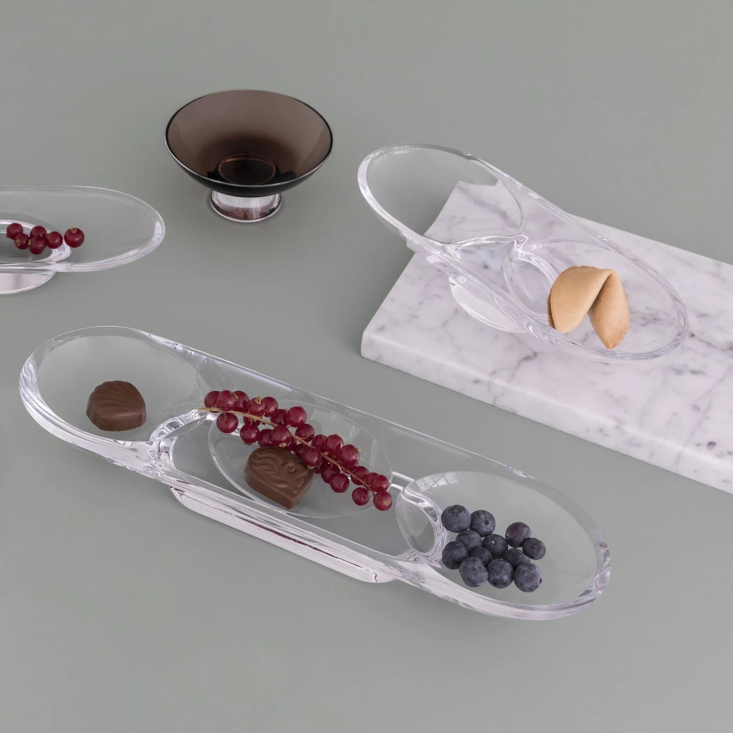 Silhouette Compartment Tray 3 Sections Curved