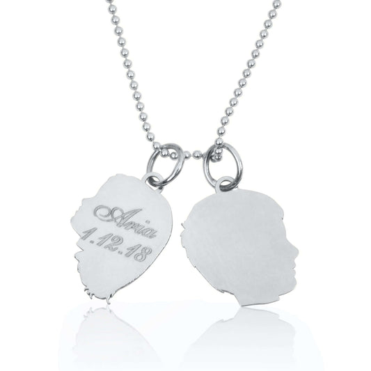 Child Silhouette Necklace Sterling Silver
