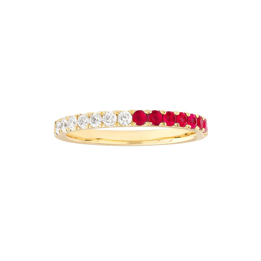 50/50 Ruby & Diamond Stackable Ring