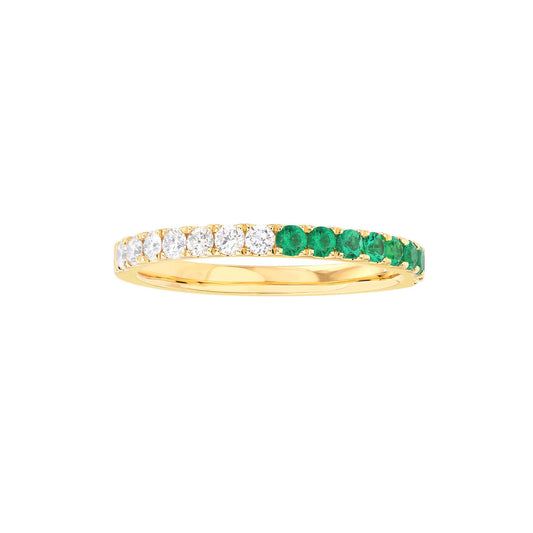 50/50 Emerald & Diamond Stackable Ring