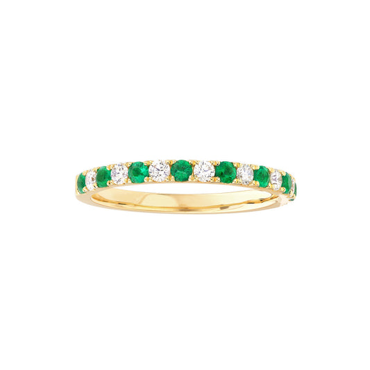 Emerald & Diamond Stackable Ring