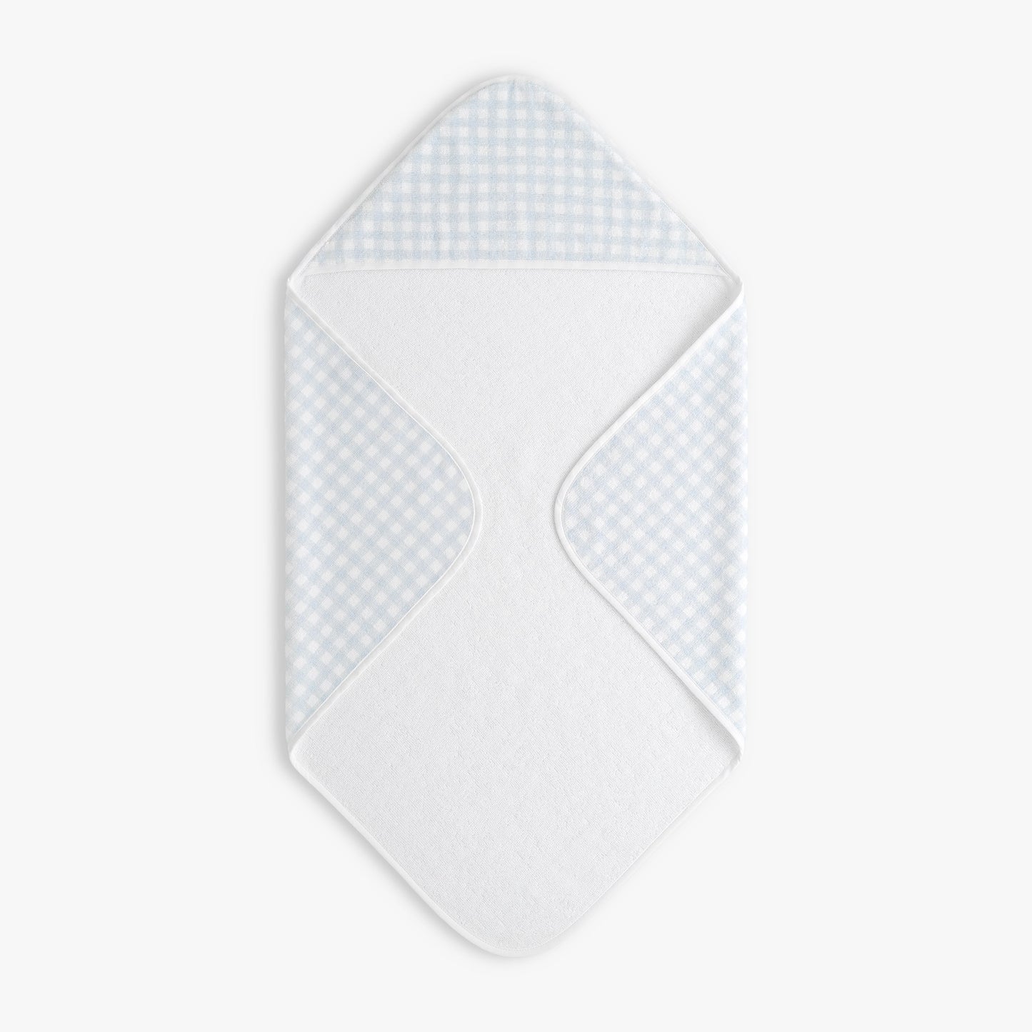 Picnic Gingham Baby Hooded Towel - Blue