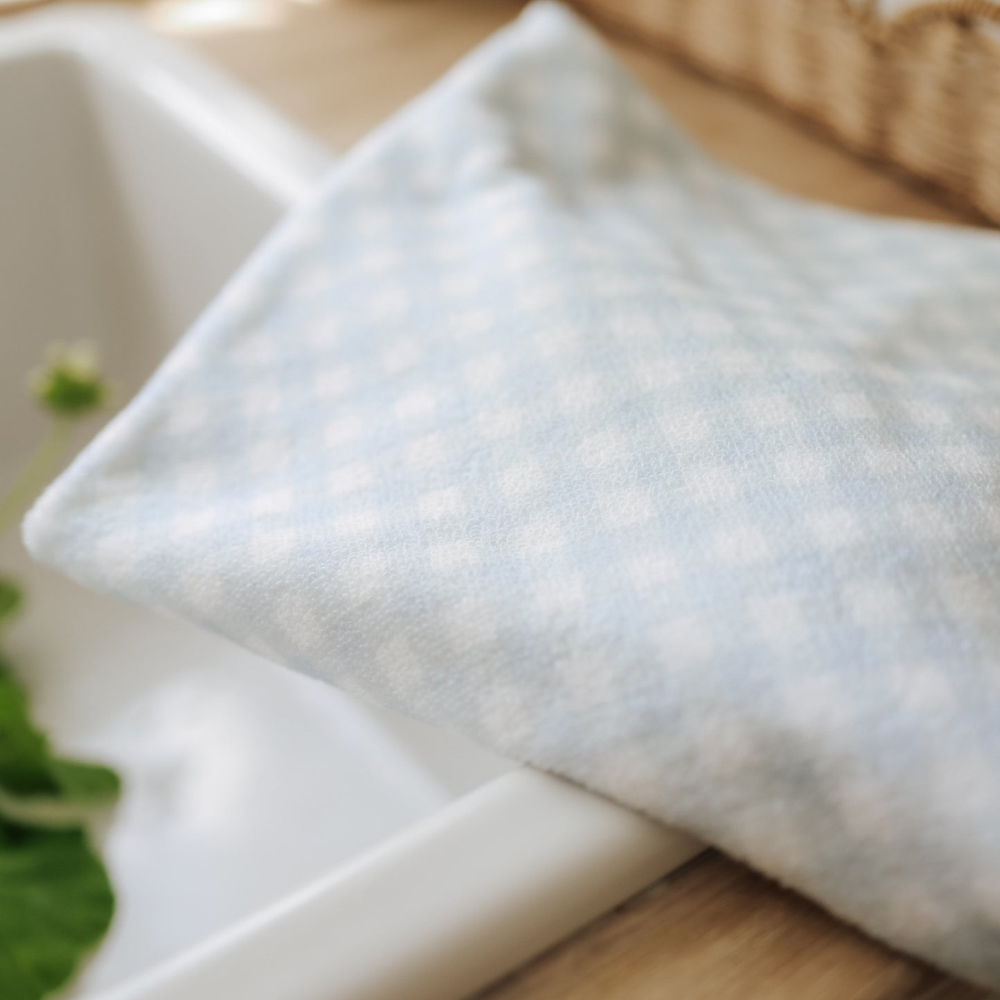 Picnic Gingham Washcloth - Blue