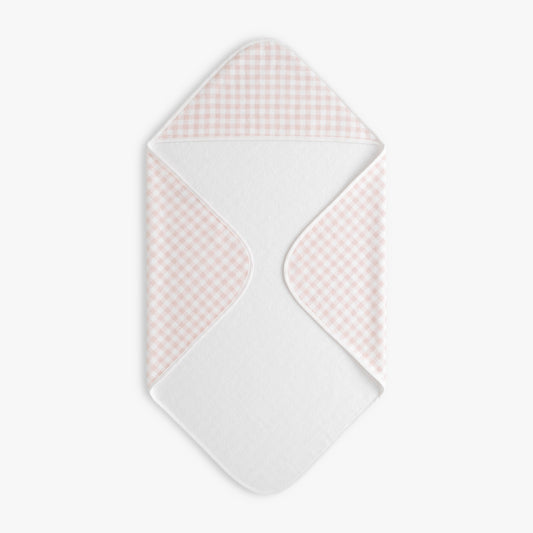 Picnic Gingham Baby Hooded Towel - Pink