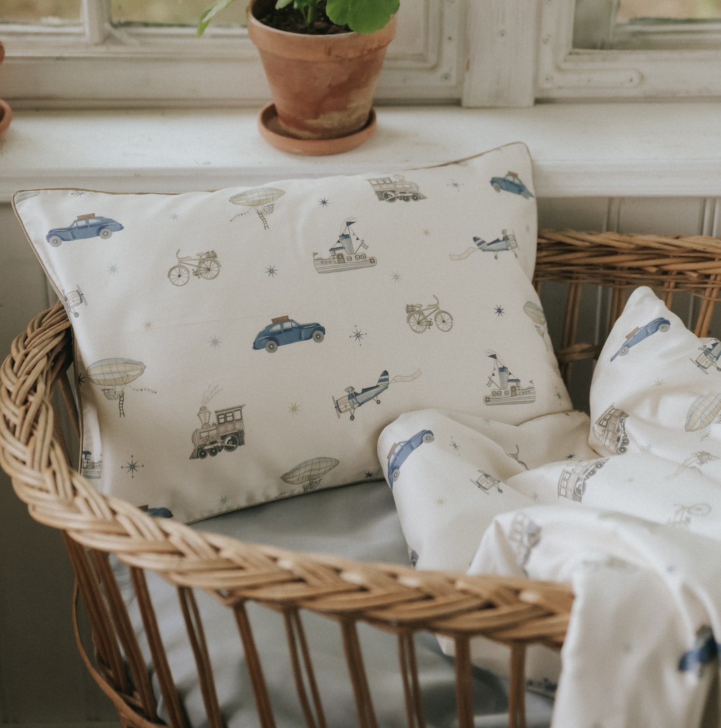 Transit Treasures Pillow - Blue
