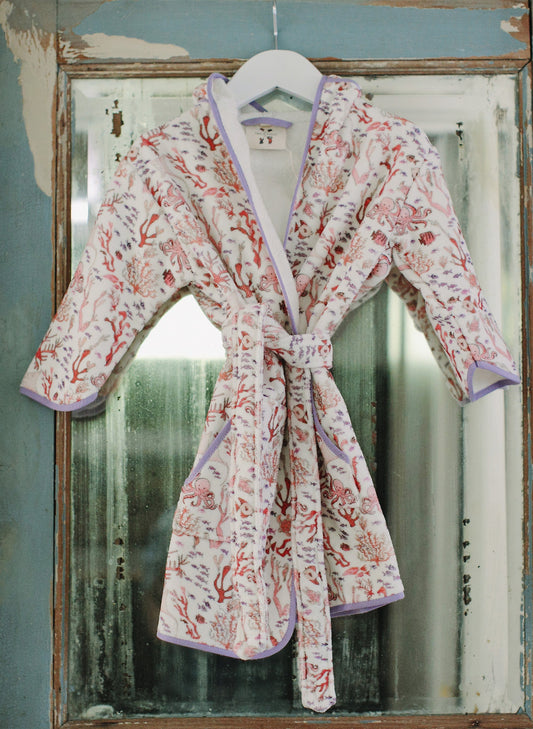 Rosy Coral Reef Bathrobe