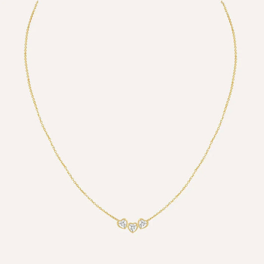 Birthstone Hearts Trio Necklace