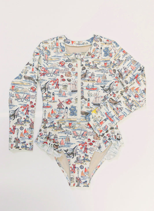 Girl's Rashguard Swimsuit- Voyager's Lens