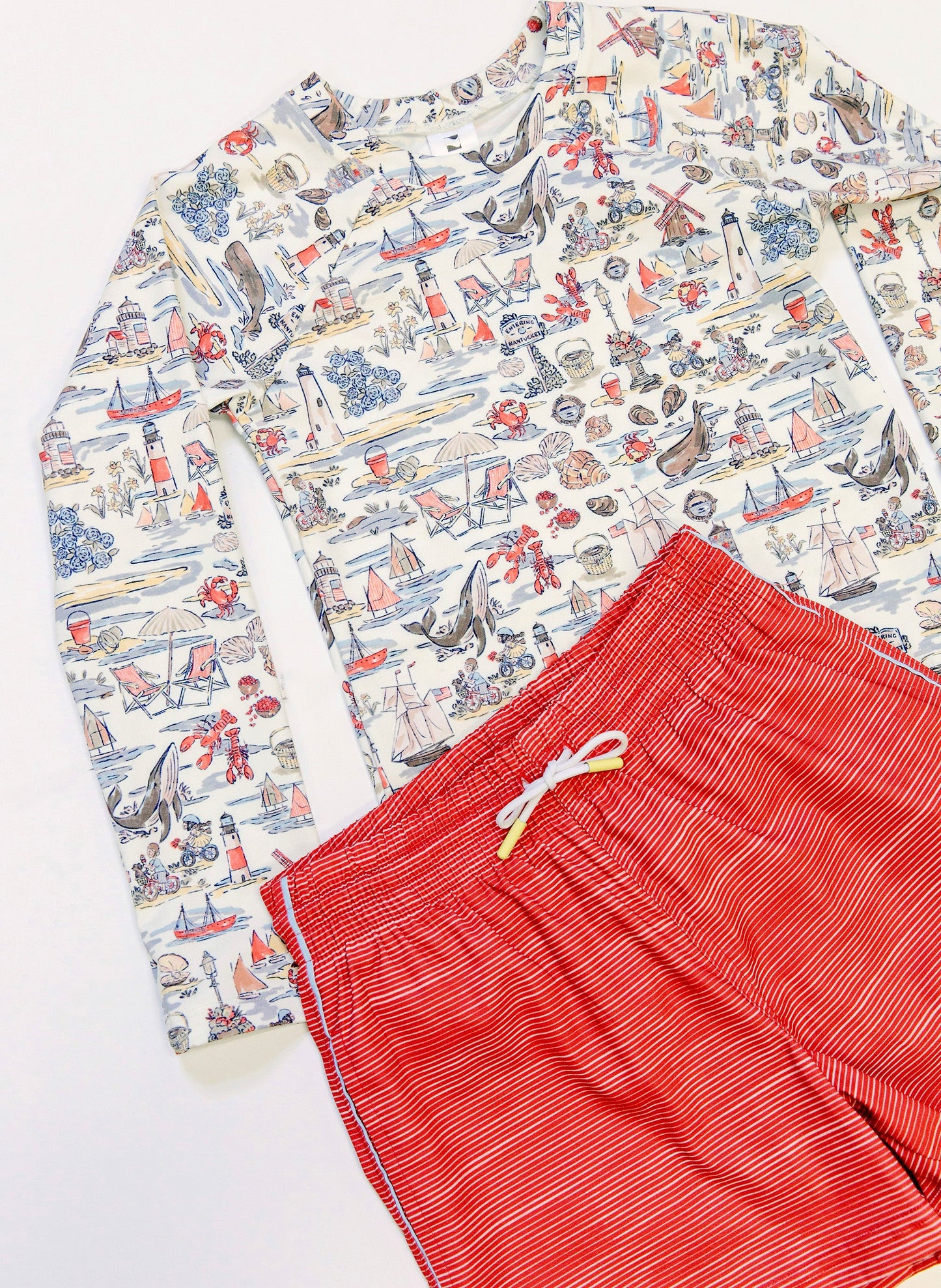 Duck Swim Short - Racing Red Stripe