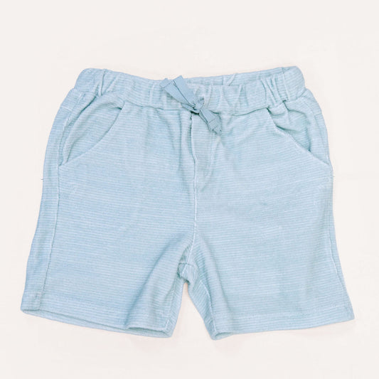 French Terry Shorts - Misty Blue Stripe