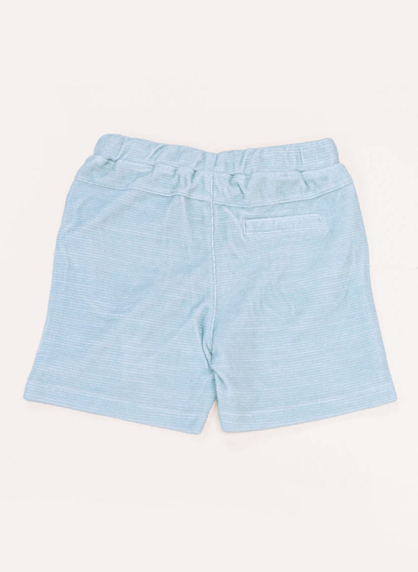 French Terry Shorts - Misty Blue Stripe