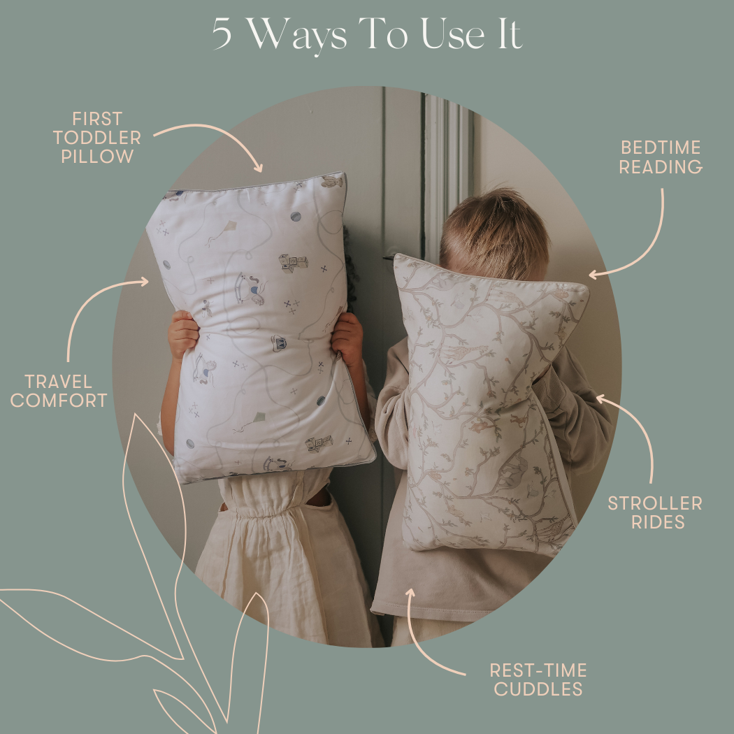 Dino Dreams Toddler Pillow - Sage