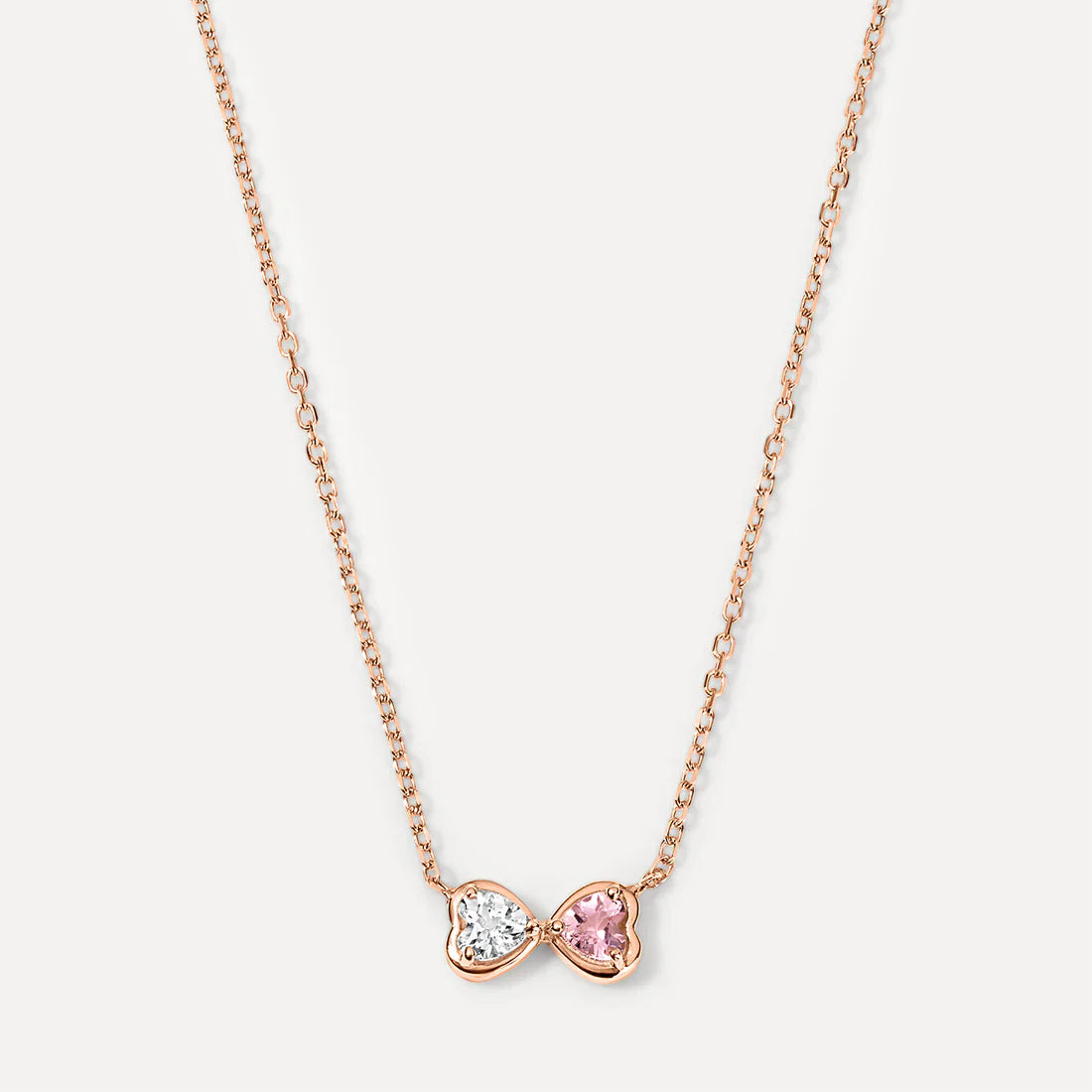Two Heart Birthstone Necklace