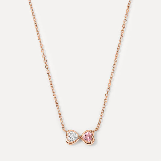 Two Heart Birthstone Necklace