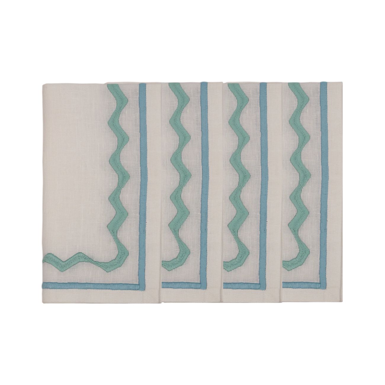 Embroidered Ripple Stitch Napkins 18" x 18" (Set of 4)