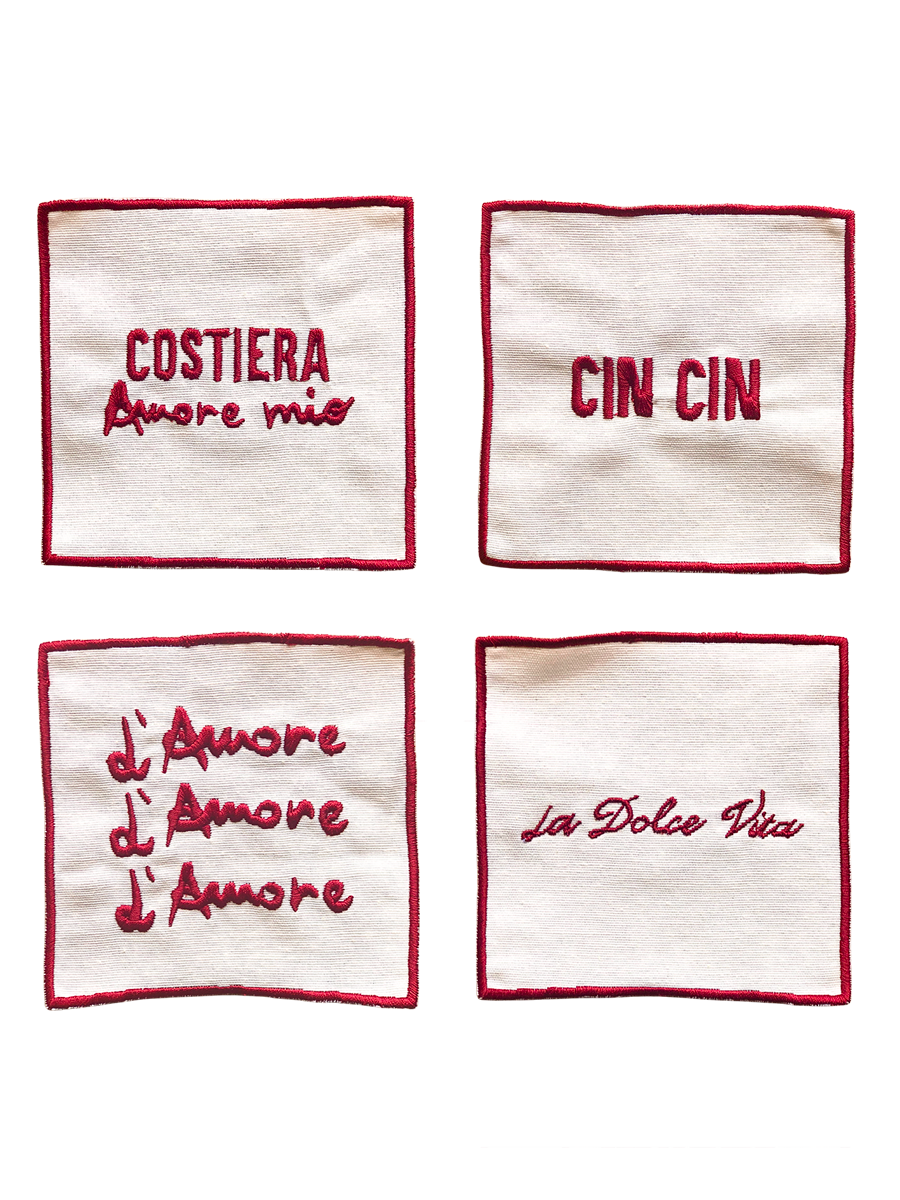 Set di 4 Tovaglioli per Cocktail - Costiera Amore Mio