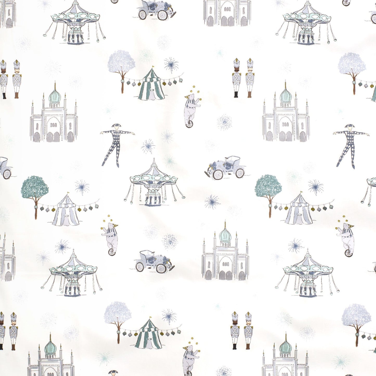 Adventures in Wonderland Crib Sheet - Aqua