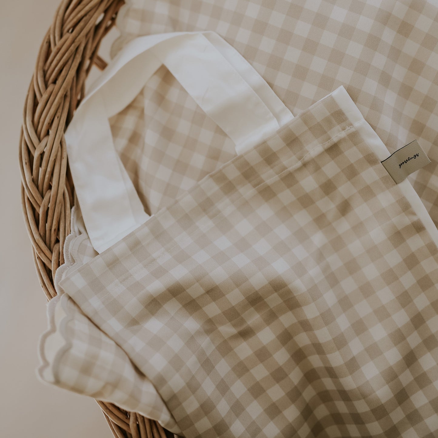 Picnic Gingham Toddler Pillow - Beige