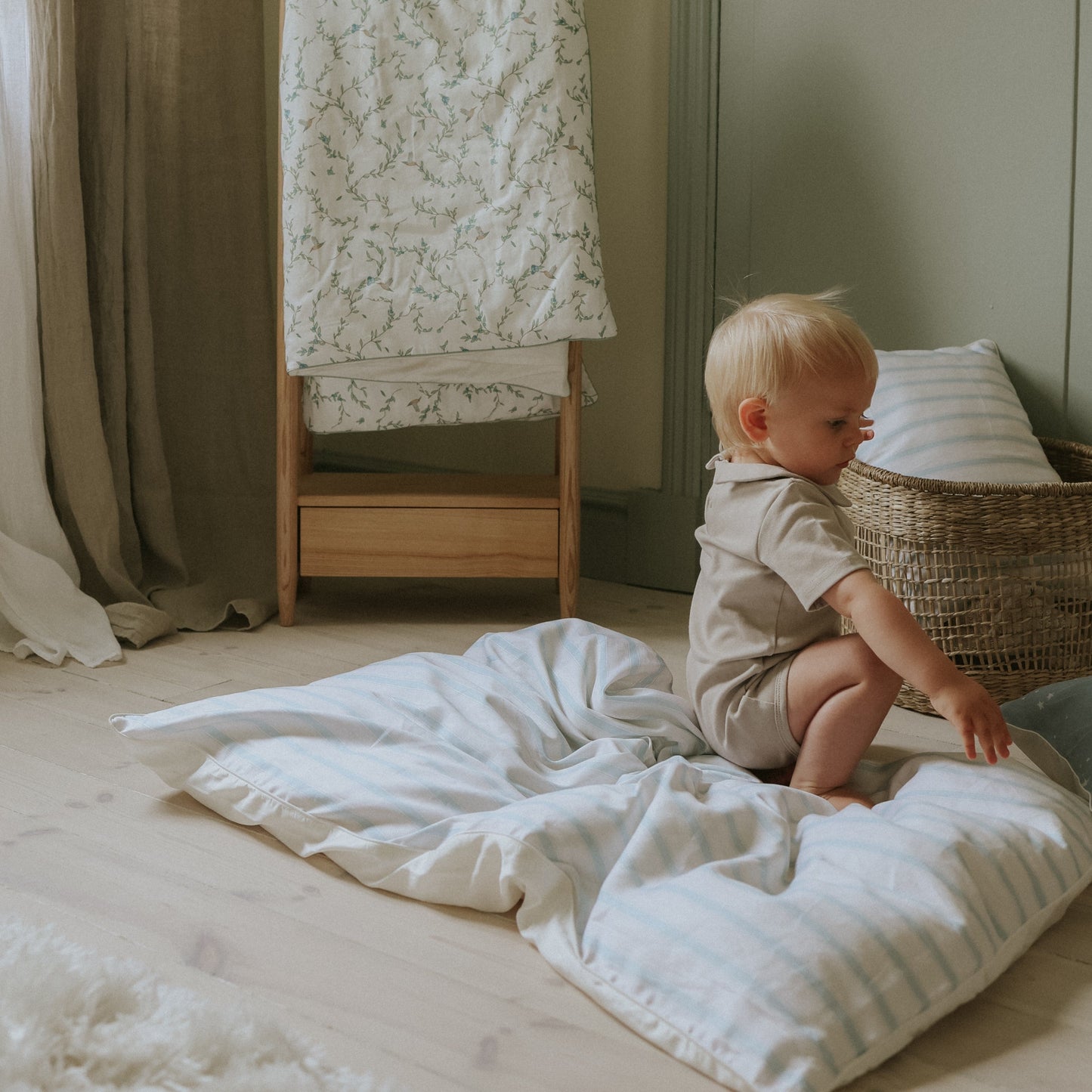 Seaside Stripes Baby Duvet - Ocean