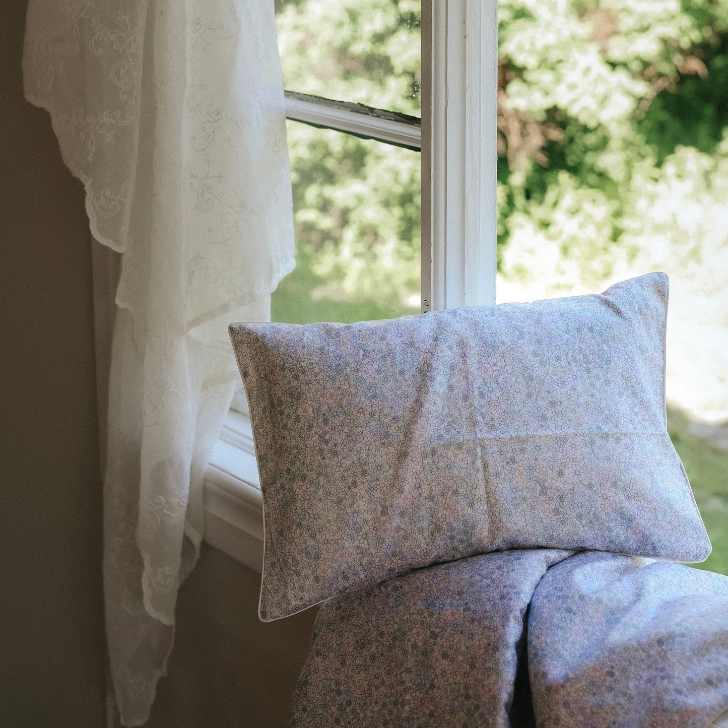 Enchanted Wildflowers Toddler Pillow - Ivory