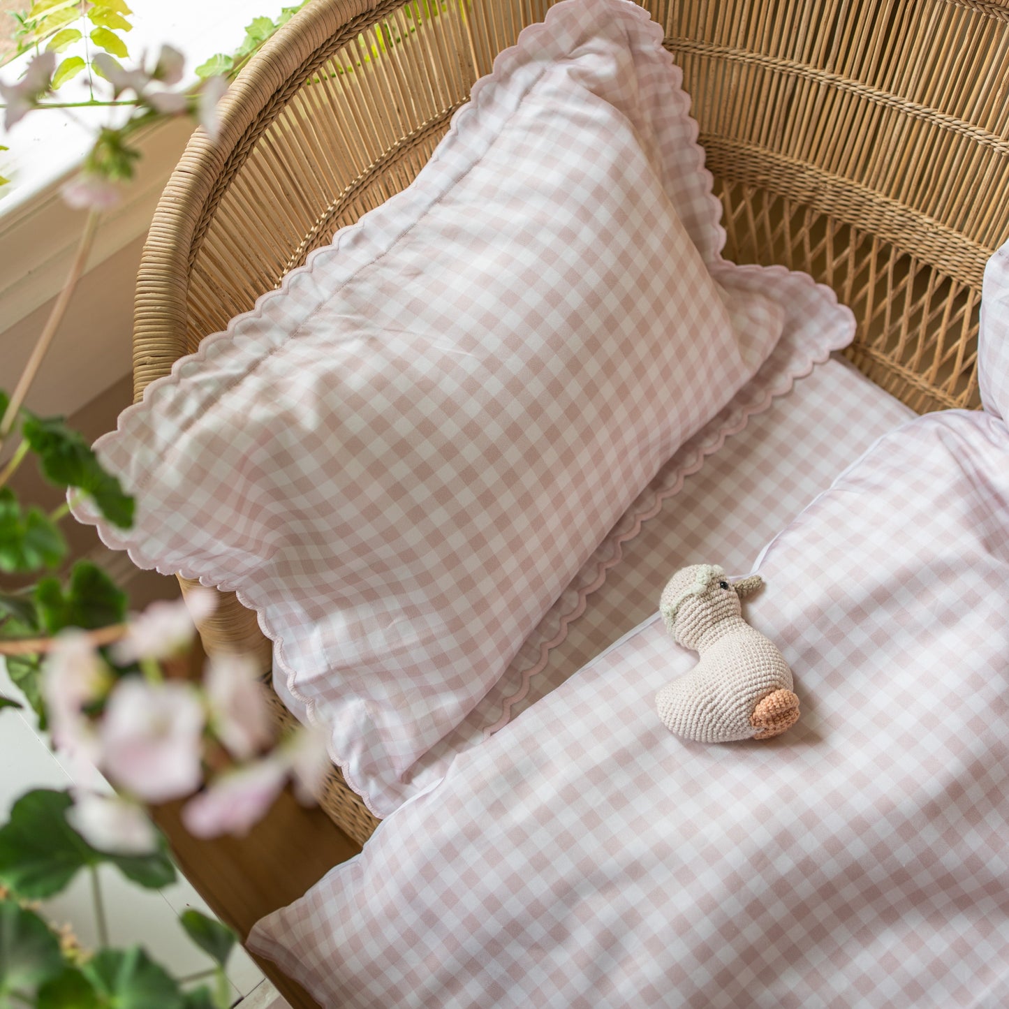 Picnic Gingham Baby Duvet - Pink