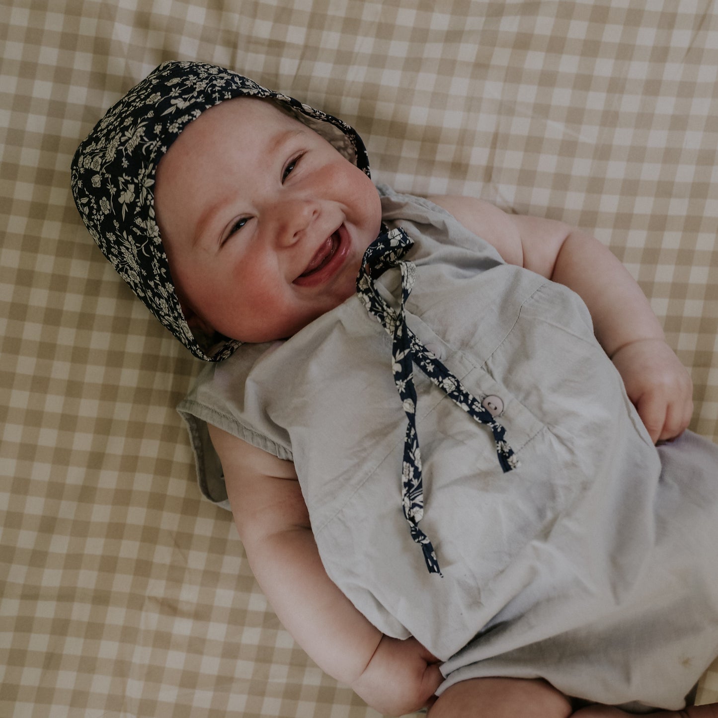 Picnic Gingham Baby Duvet - Beige