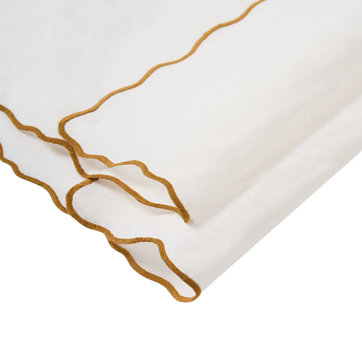 Hand Embroidered Circular Elegance Napkins 18" x 18" (Set of 4)