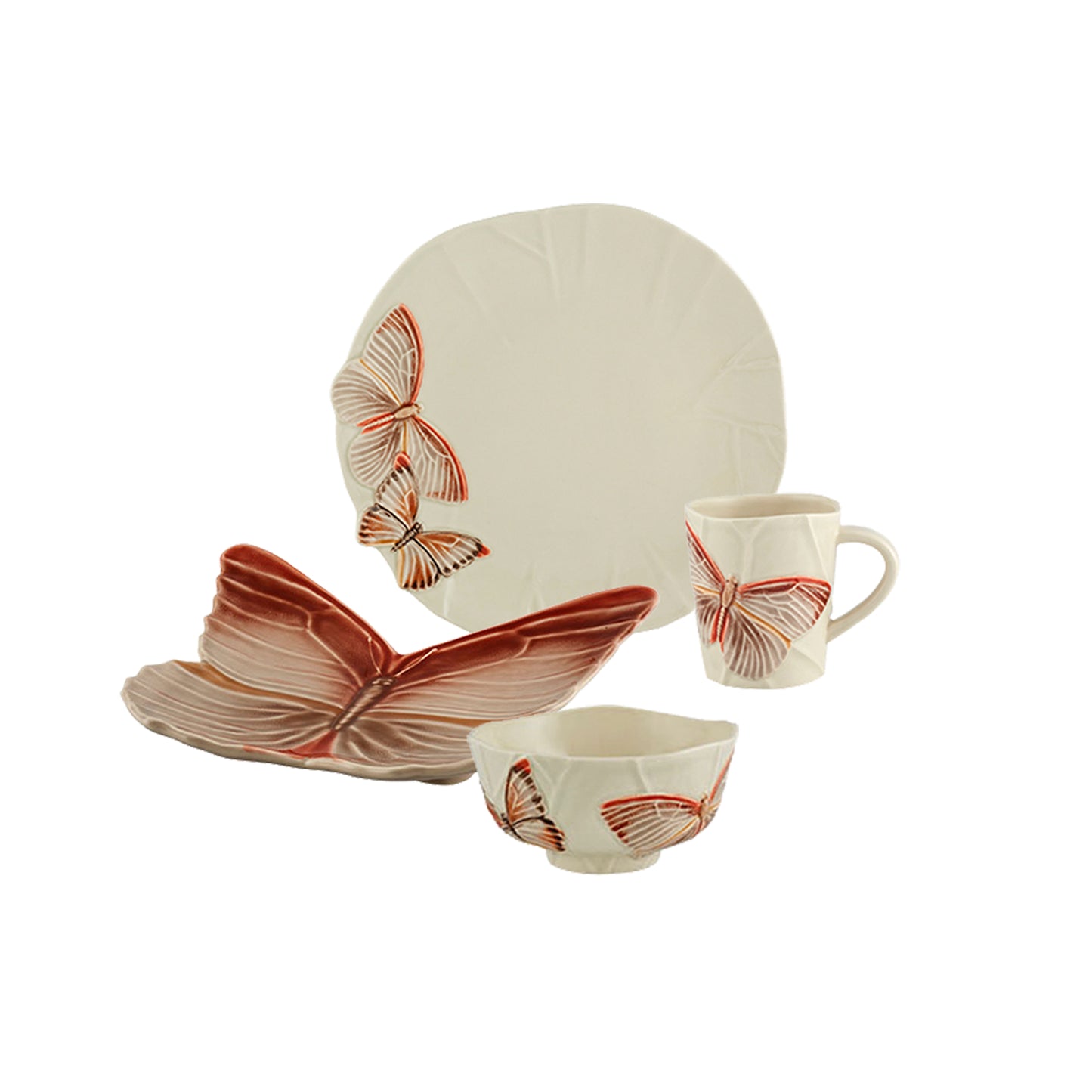 Bordallo Pinheiro Cloudy Butterflies By Cláudia Schiffer – 4 Piece Place Setting