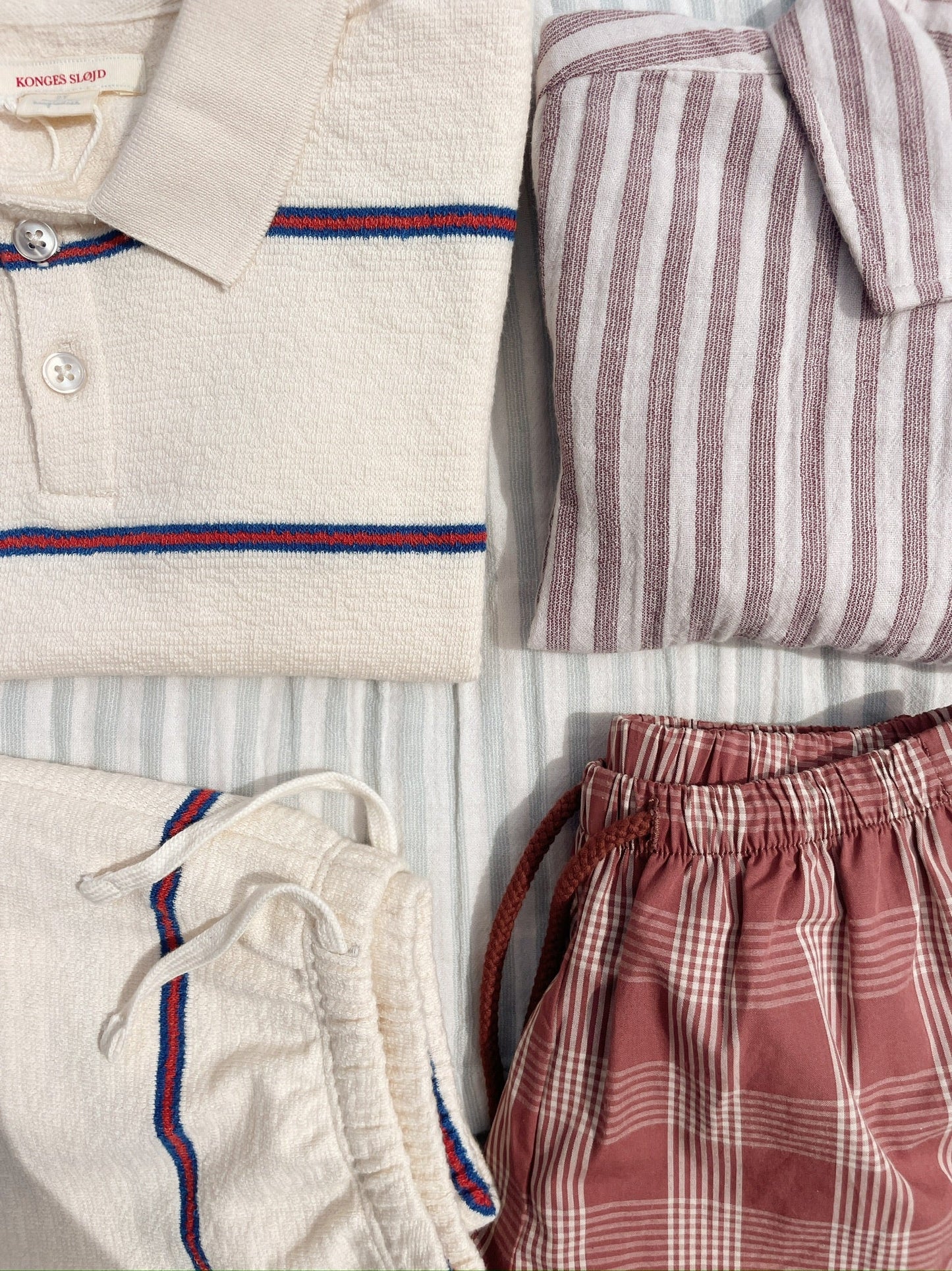 Trio Stripe Polo Set