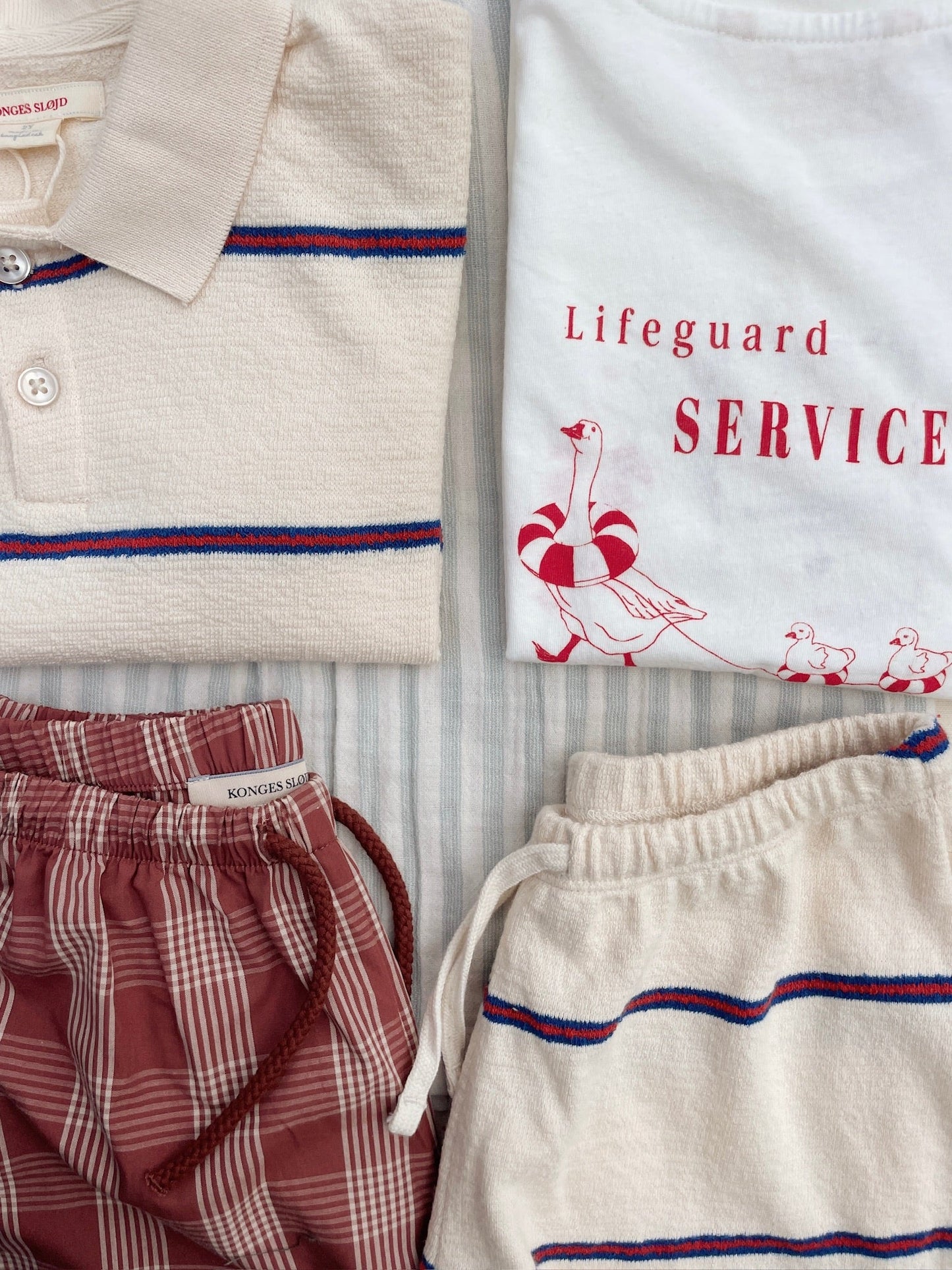 Trio Stripe Polo Set