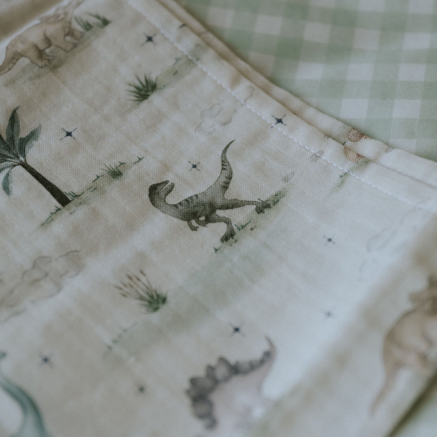 Dino Dreams Swaddle - Sage