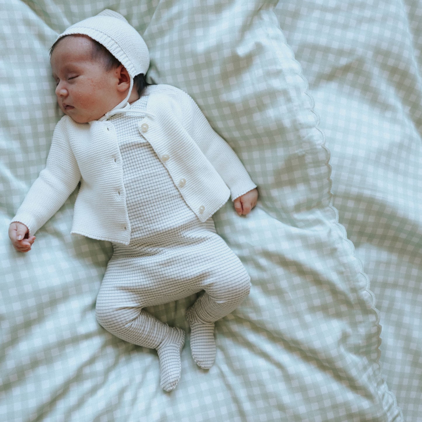 Picnic Gingham Baby Duvet - Green