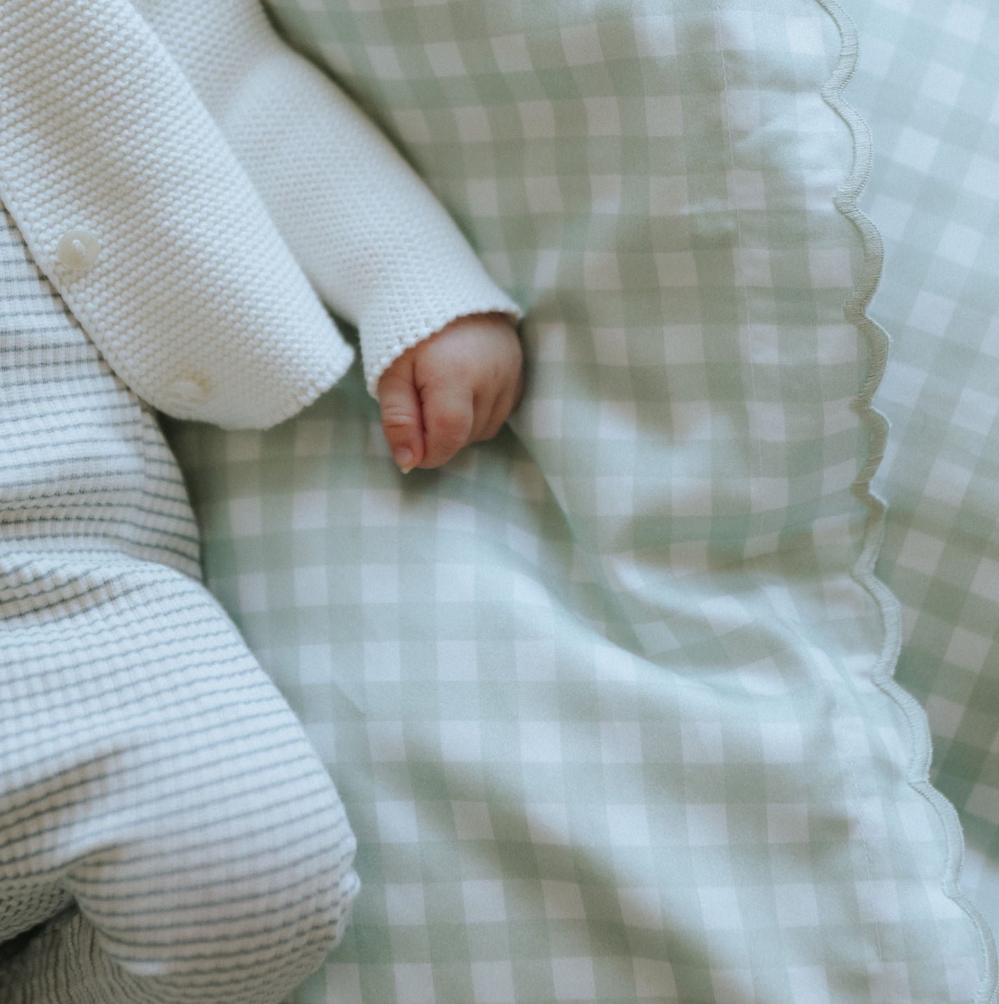 Picnic Gingham Baby Duvet - Green