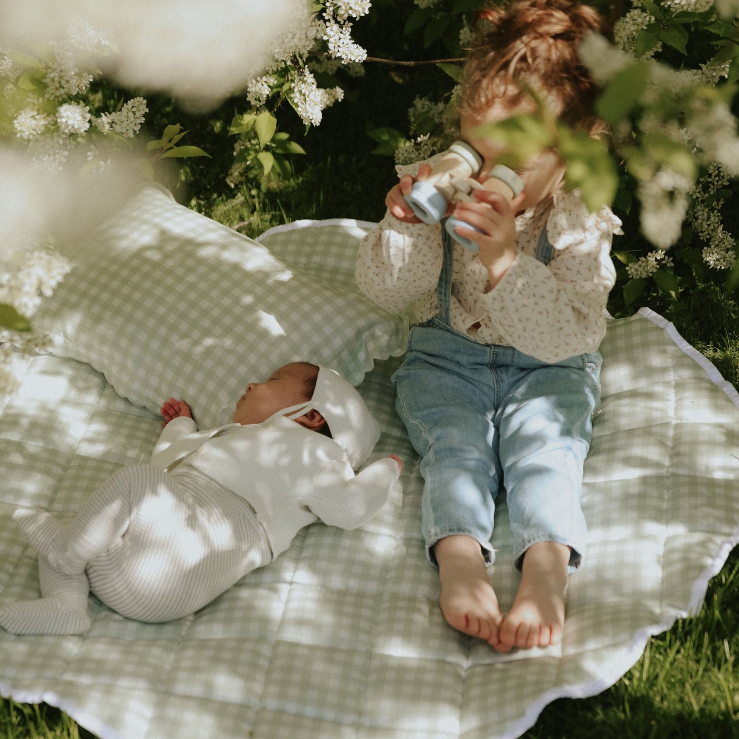 Picnic Gingham Play Mat - Green