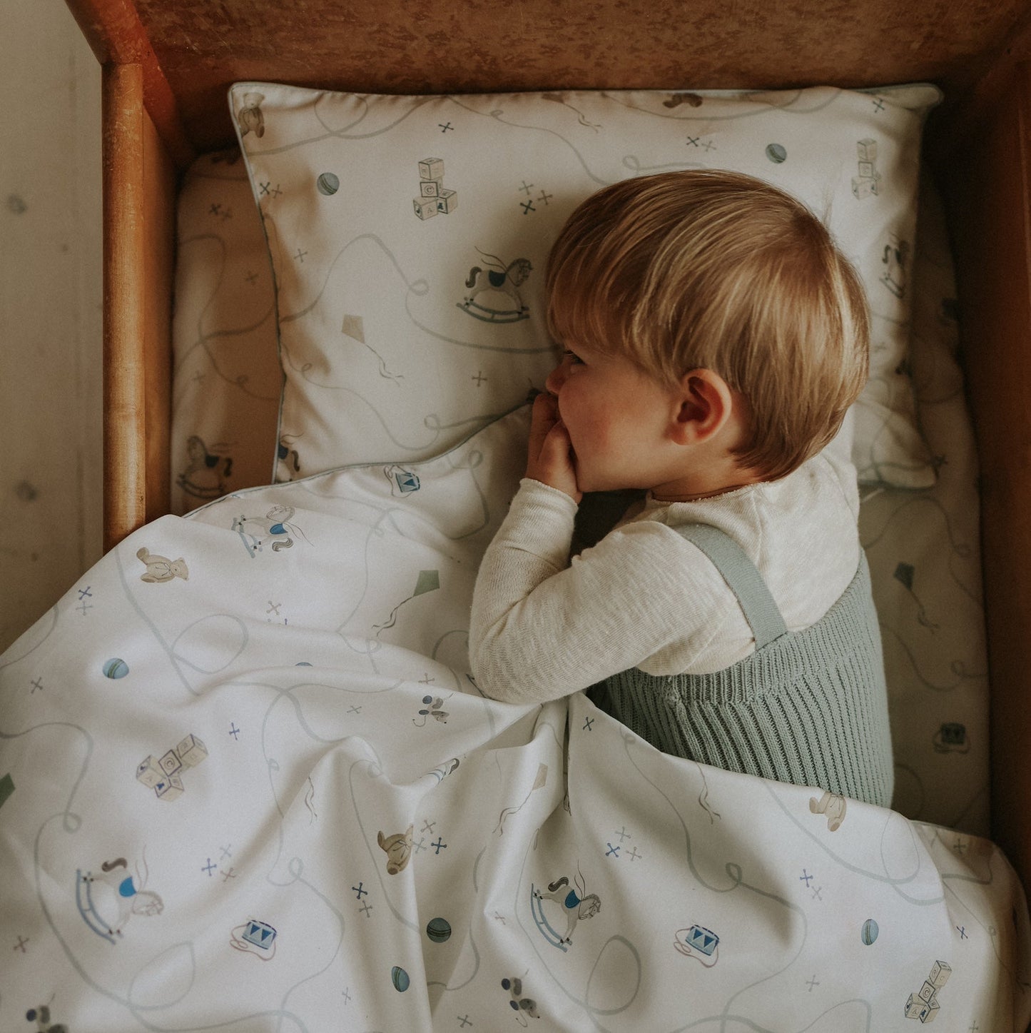 Little Toy Chest Toddler Pillow - Ivory