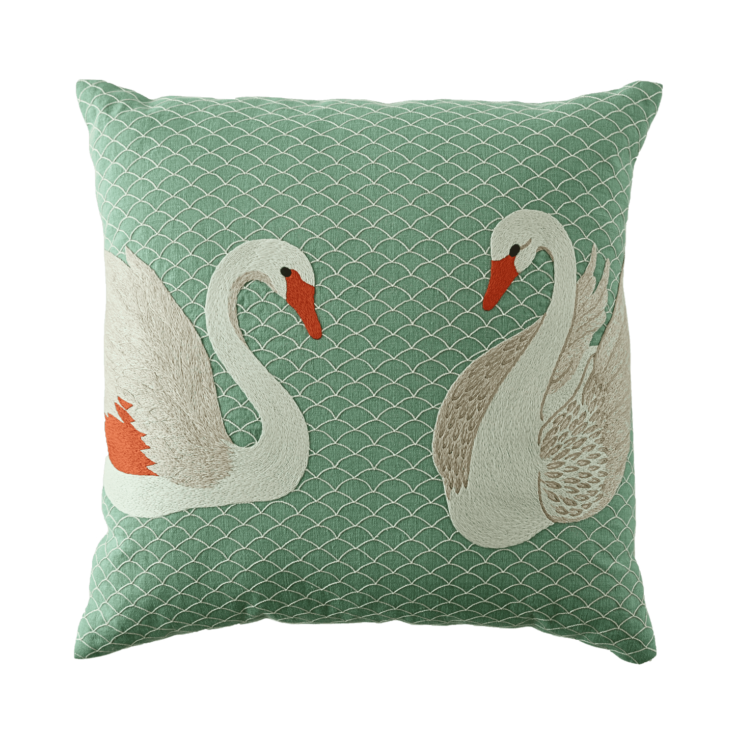 Hand Embroidered Birds Pillow Cover 20" x 20"