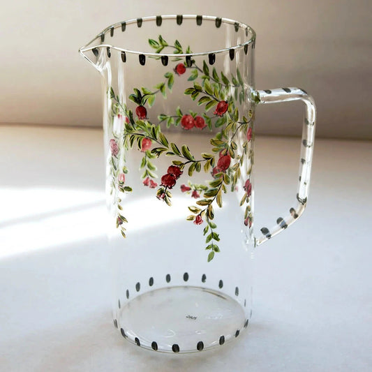 Hand- Painted Pomegranate Jug
