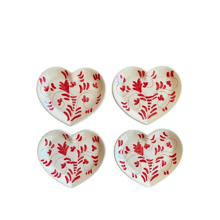 Heart Shaped Pastry Plates set of 4