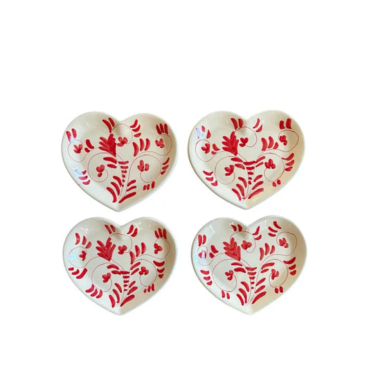Heart Shaped Pastry Plates set of 4