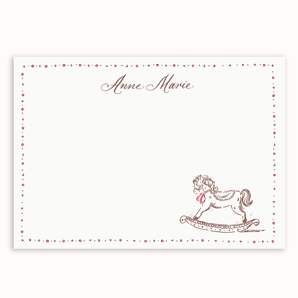Stationery Gifting Set of 100- Rocking Horse Cocoa & Cherry