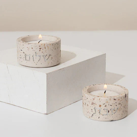 Modern Judaica Terrazzo Candle Holders – Terrazzo Series